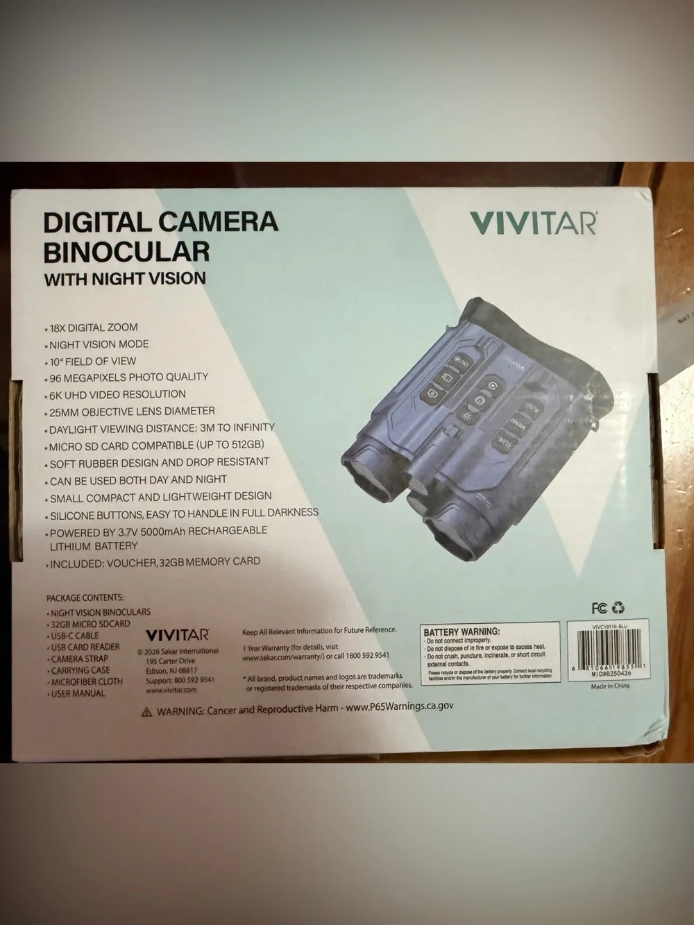 Digital Camera Binoculars with Night Vision - Blue